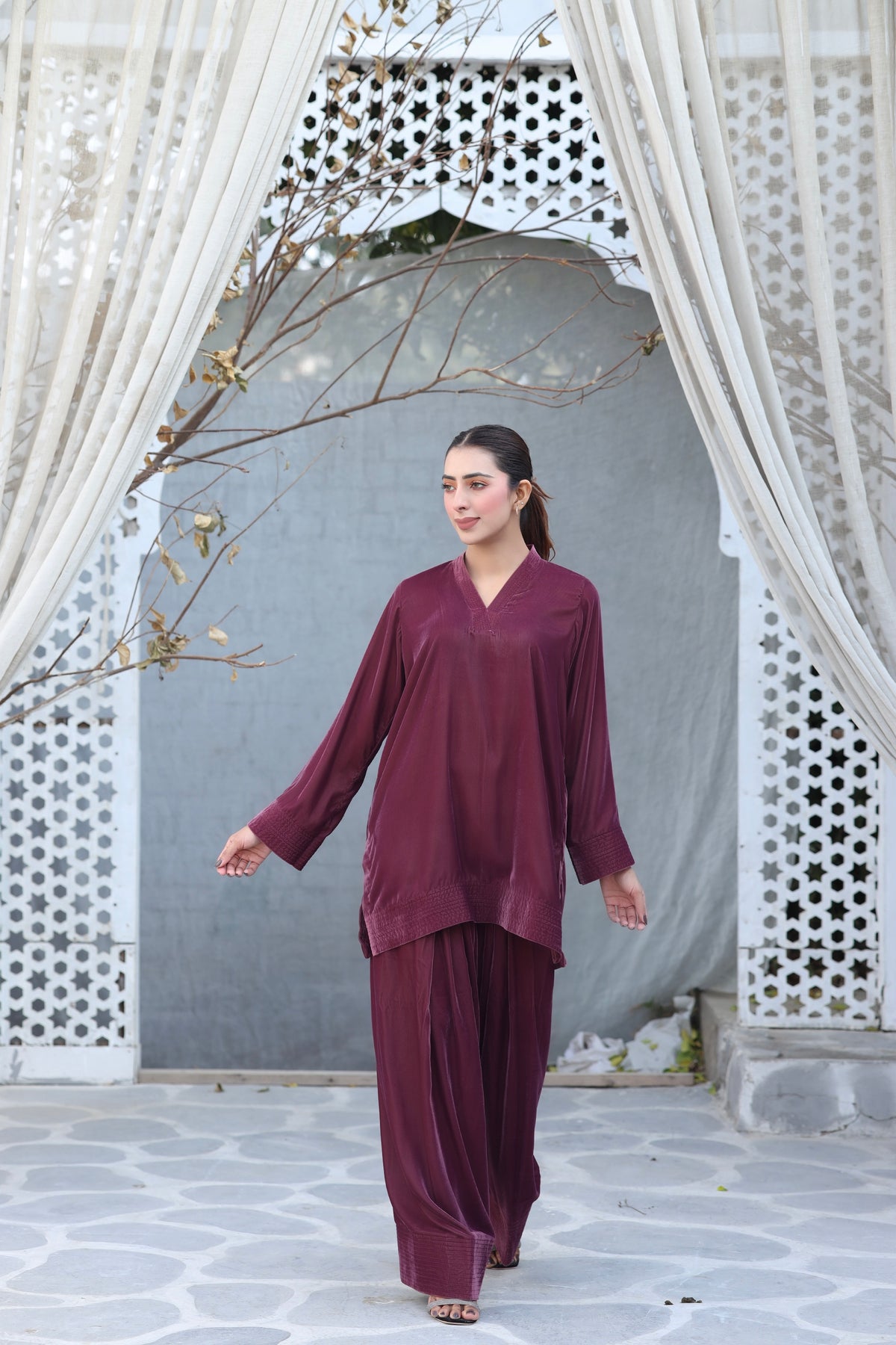 Deep plum set