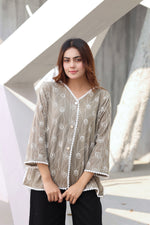 Gray embroidered shirt