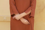 Terracotta asymmetrical hem shirt
