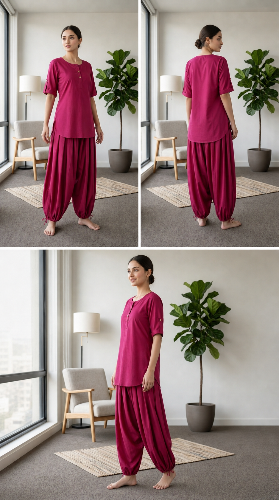 Lawn Pink Kurmal Set