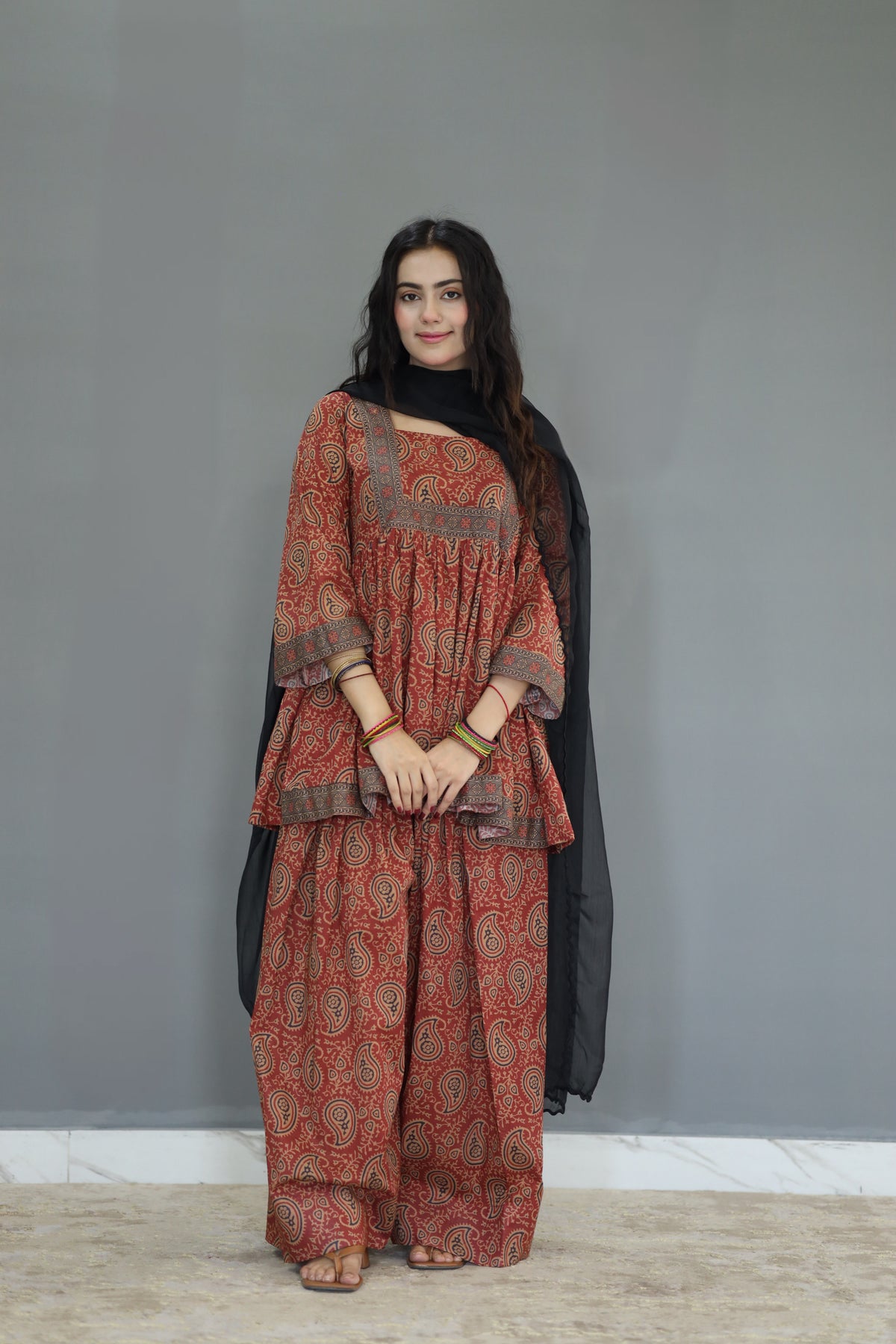 Ajrak frock