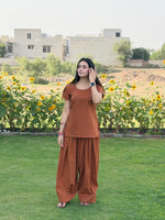 Lawn rust kurti set
