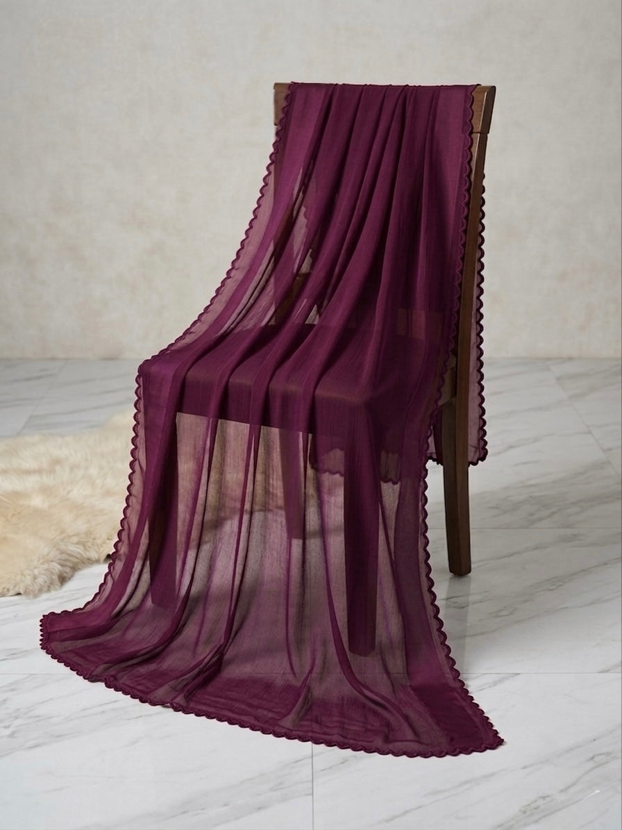Solid Wine purple duppata