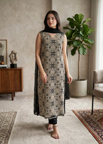 Chikankari noori black