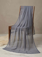 Solid Powder blue duppata