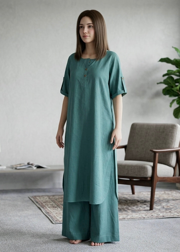 Teal kurta set