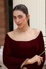 Maroon embroidered