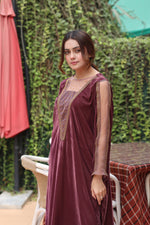 Plum embroidered