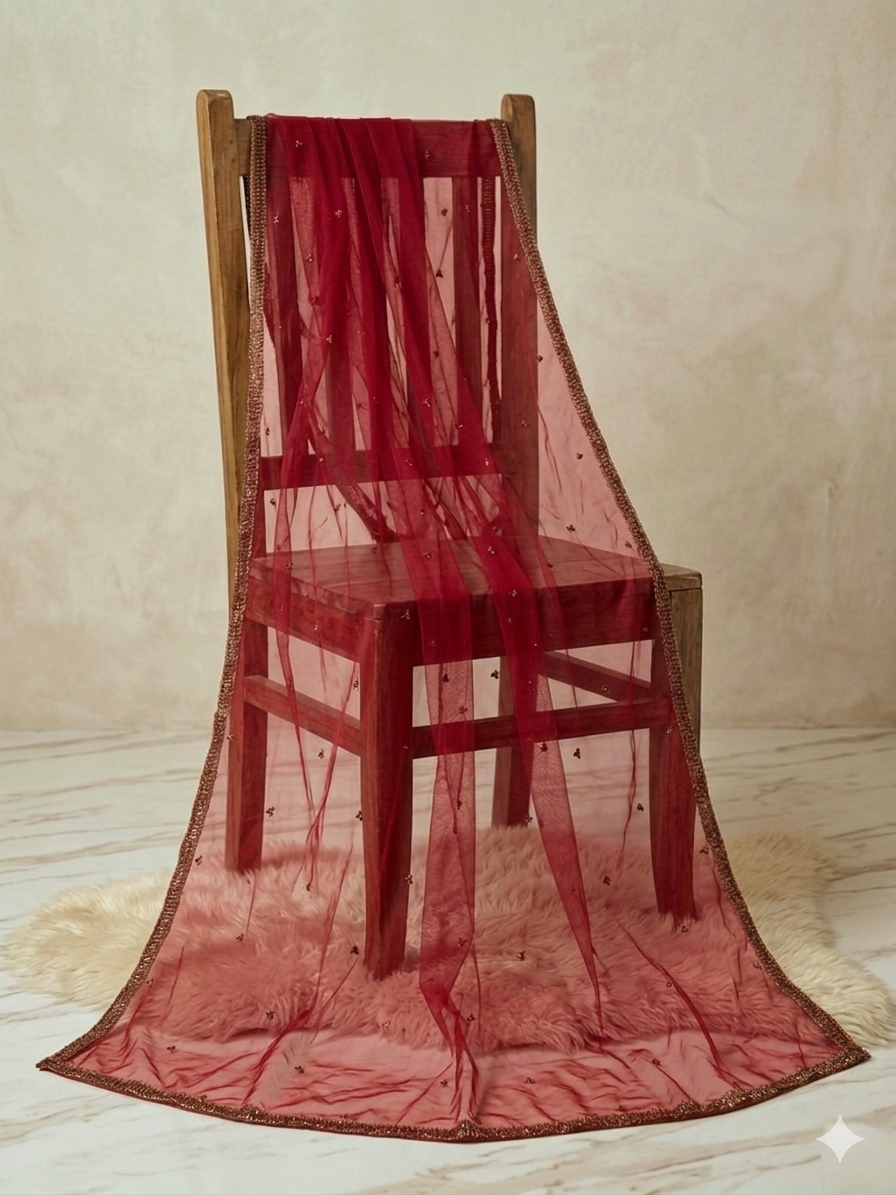Red net Duppata
