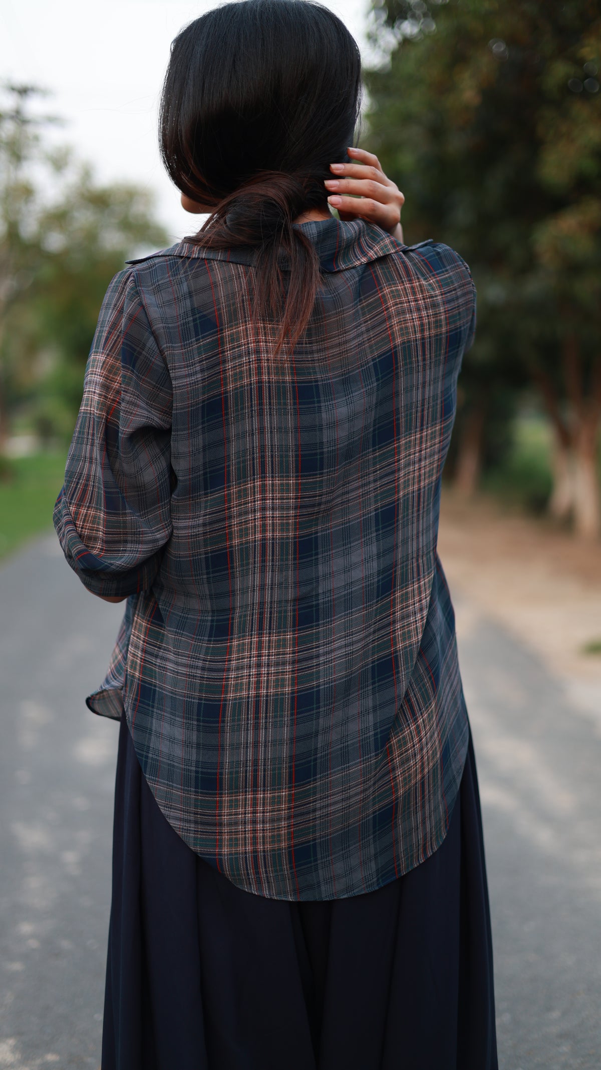 Double blue check shirt