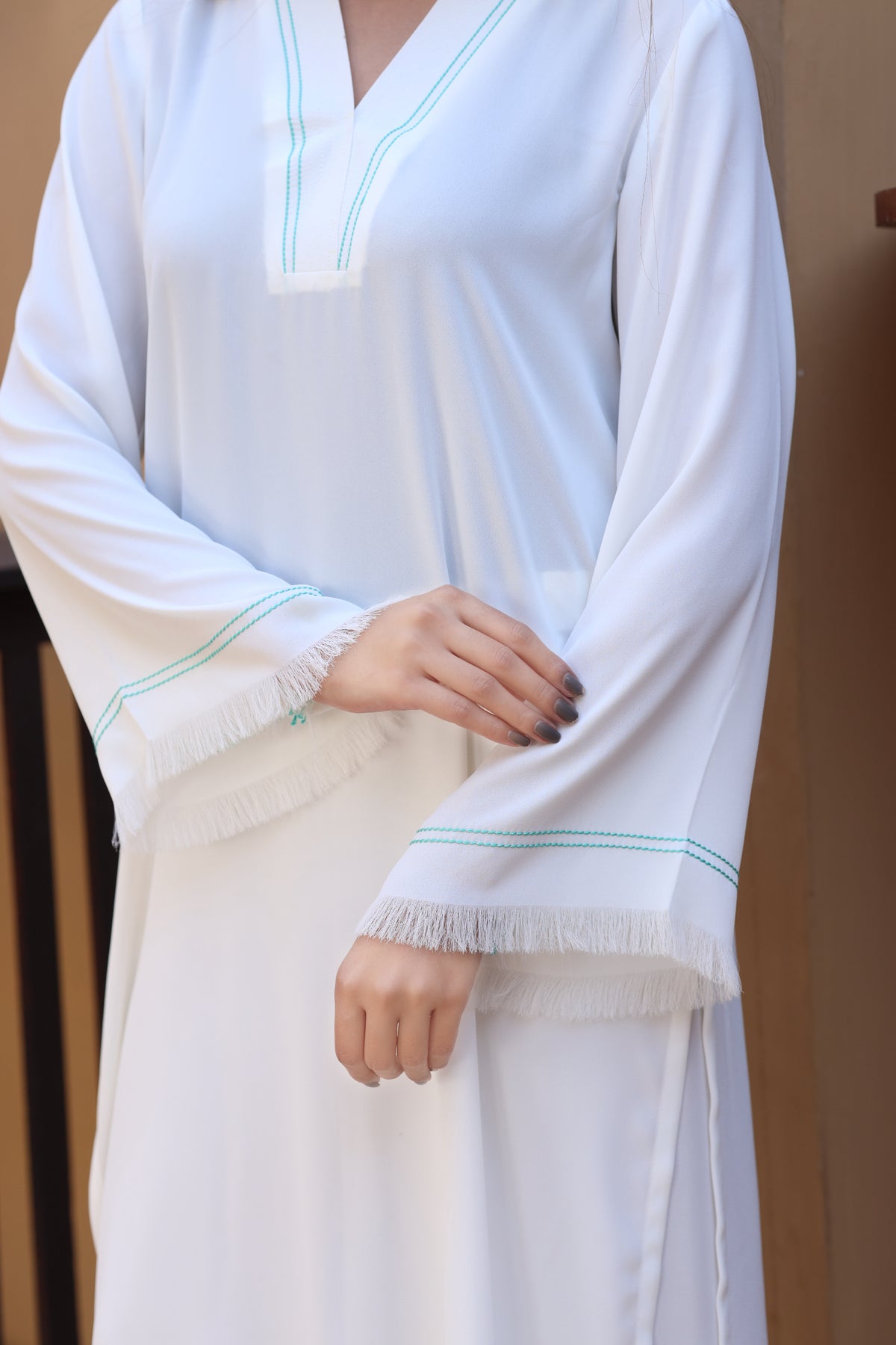 White thread dress