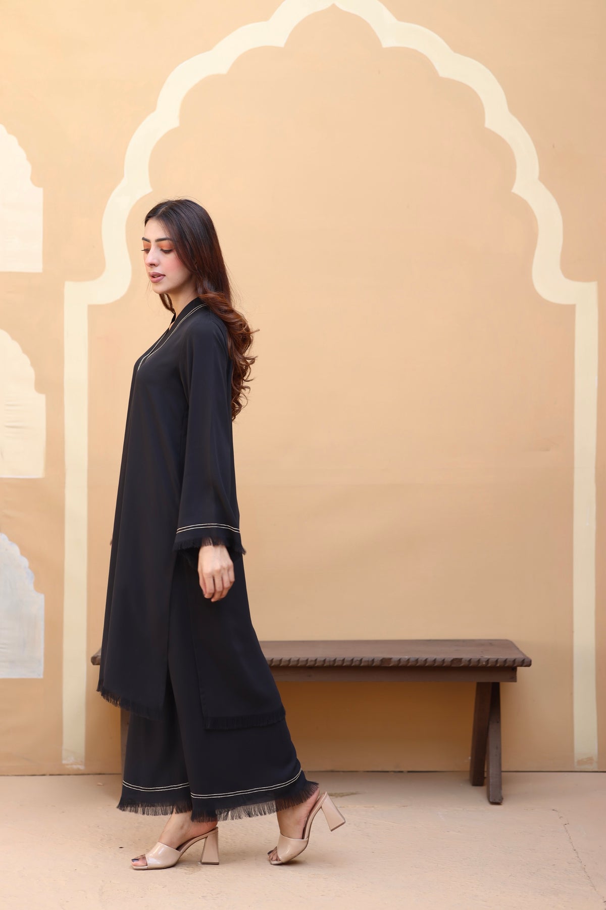 Black thread dress