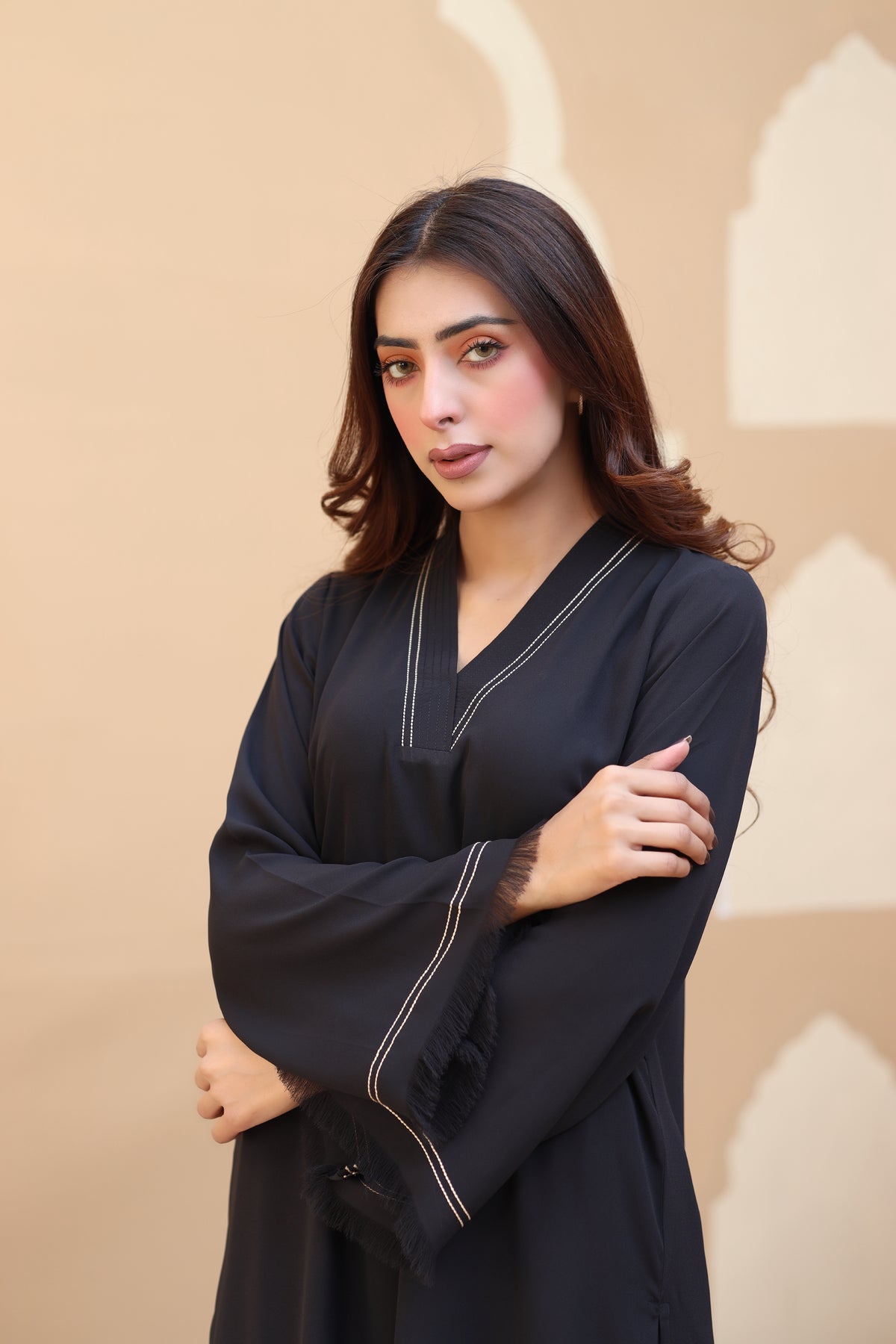 Black thread dress