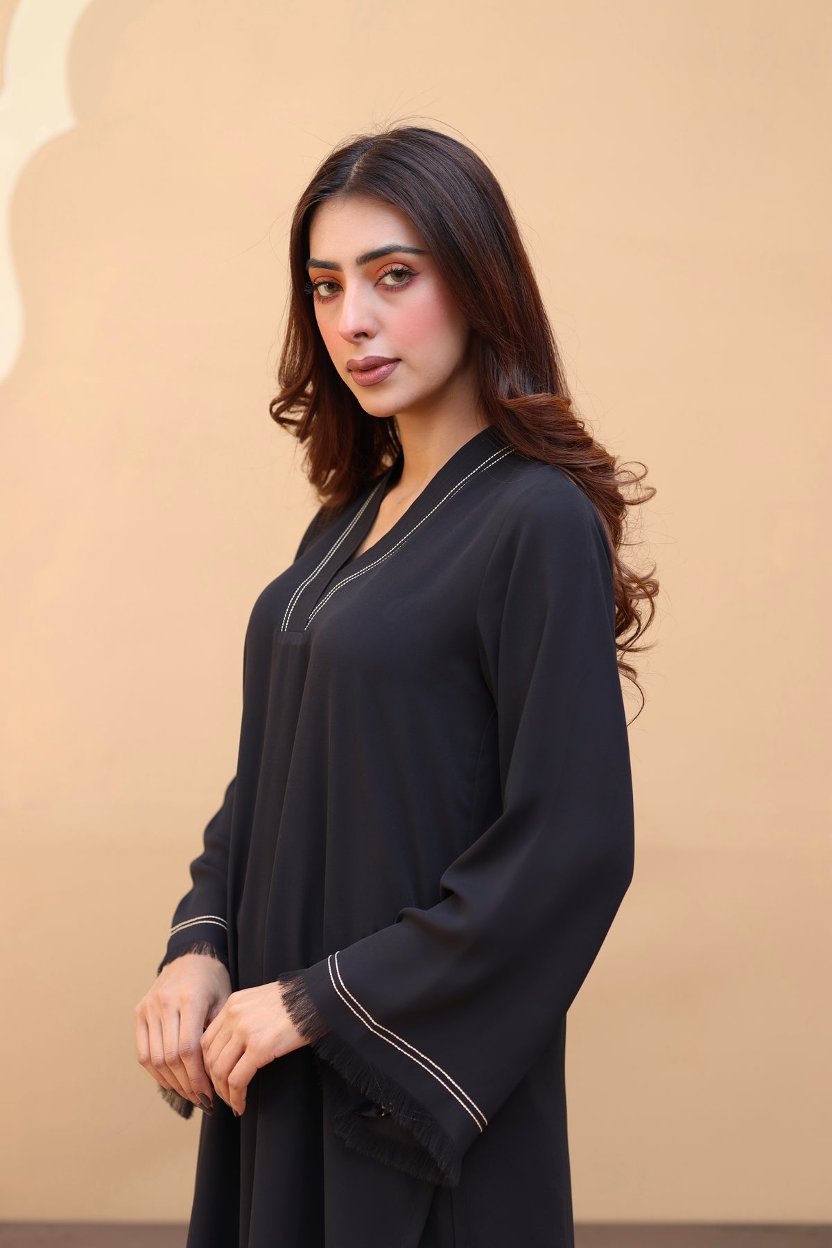Black thread dress