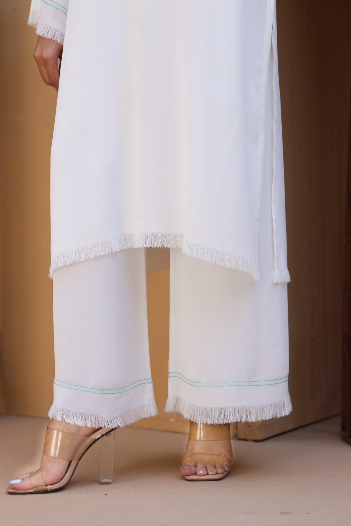 White thread dress