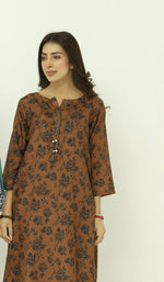 2 piece brown floral-printed