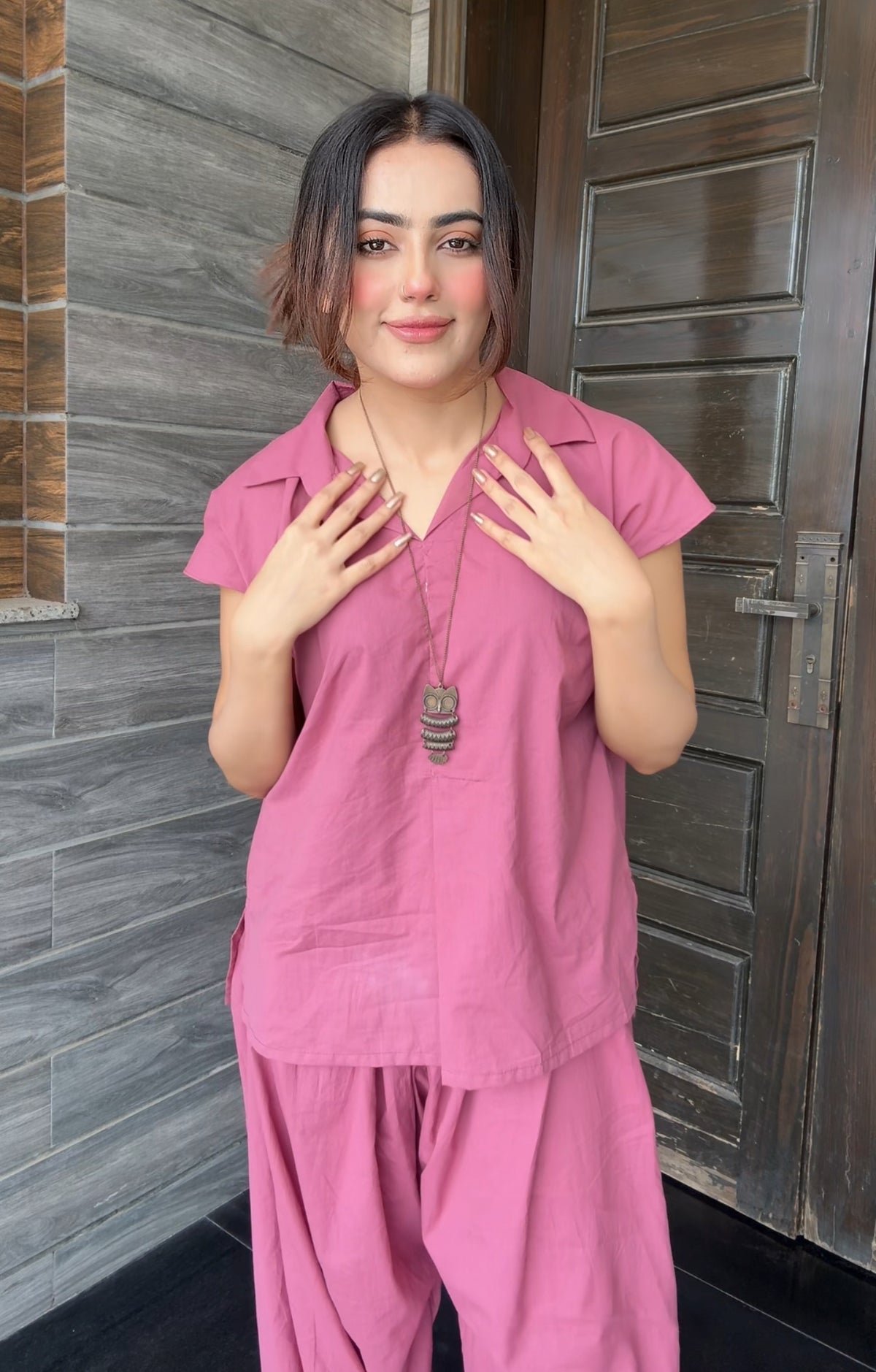 Lawn Rose pink set