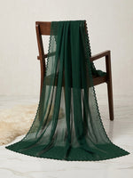 Solid Bottle green duppata