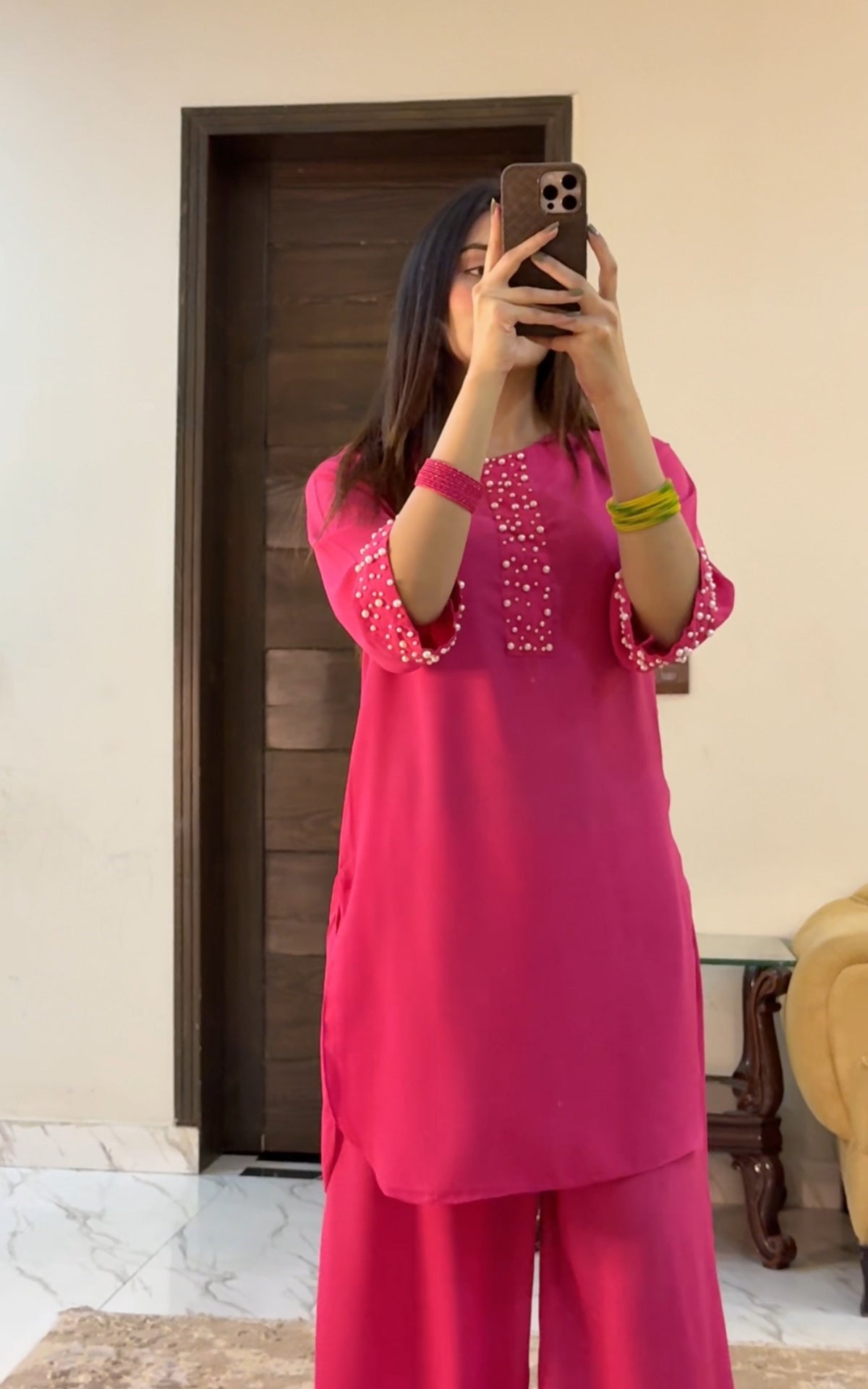 Pink pearl dress