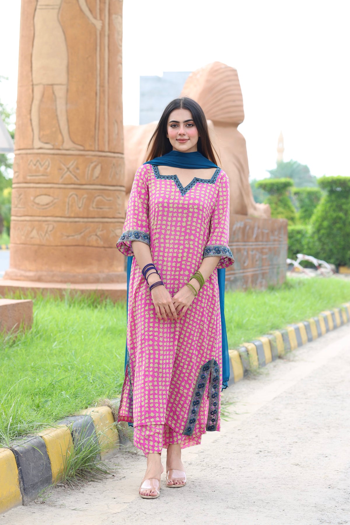 Chiffon purple grid