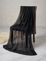Plain black duppata
