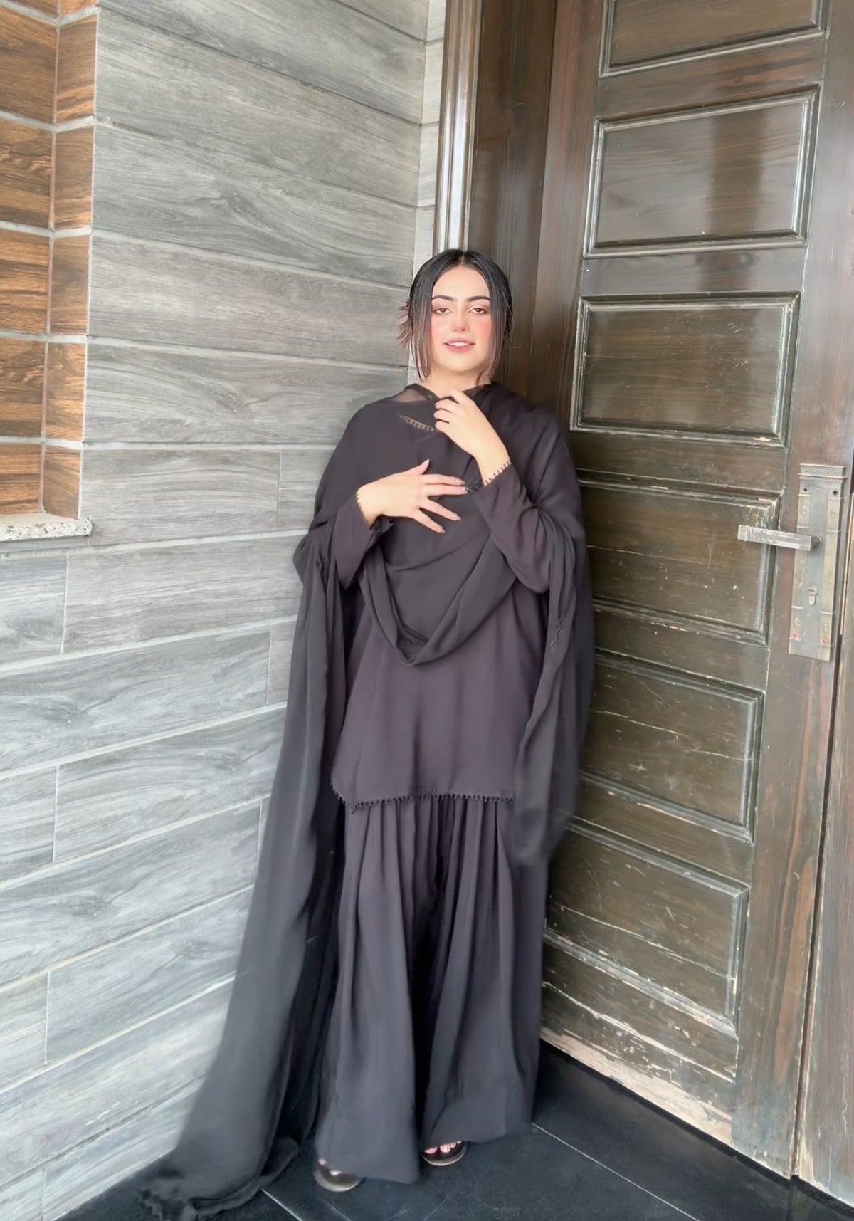Lawn black farshi set