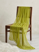 Solid Parrot green duppata