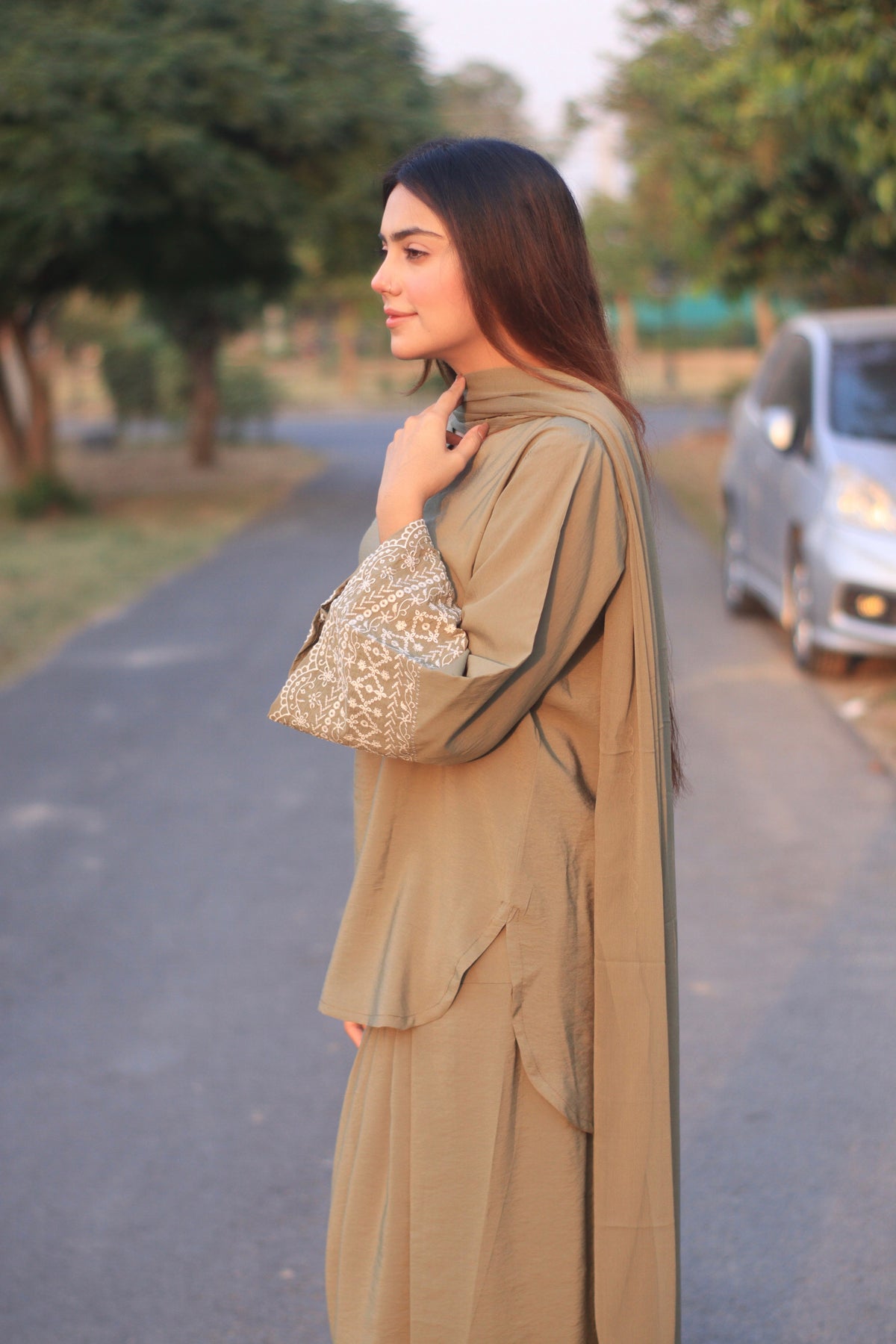 Pistachio embroidered