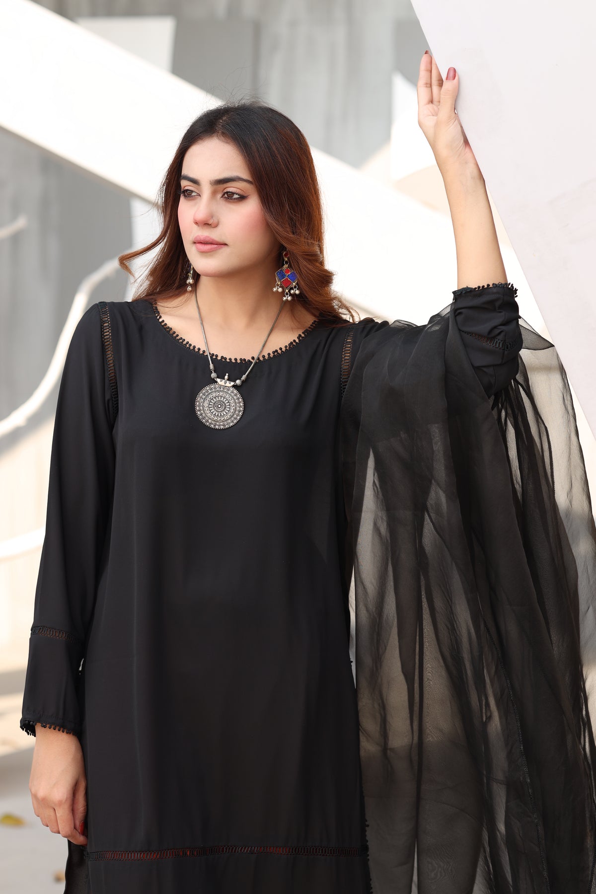 Black with polka culottes