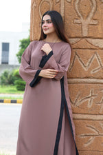 Mocha striped dress
