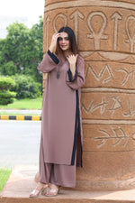 Mocha striped dress