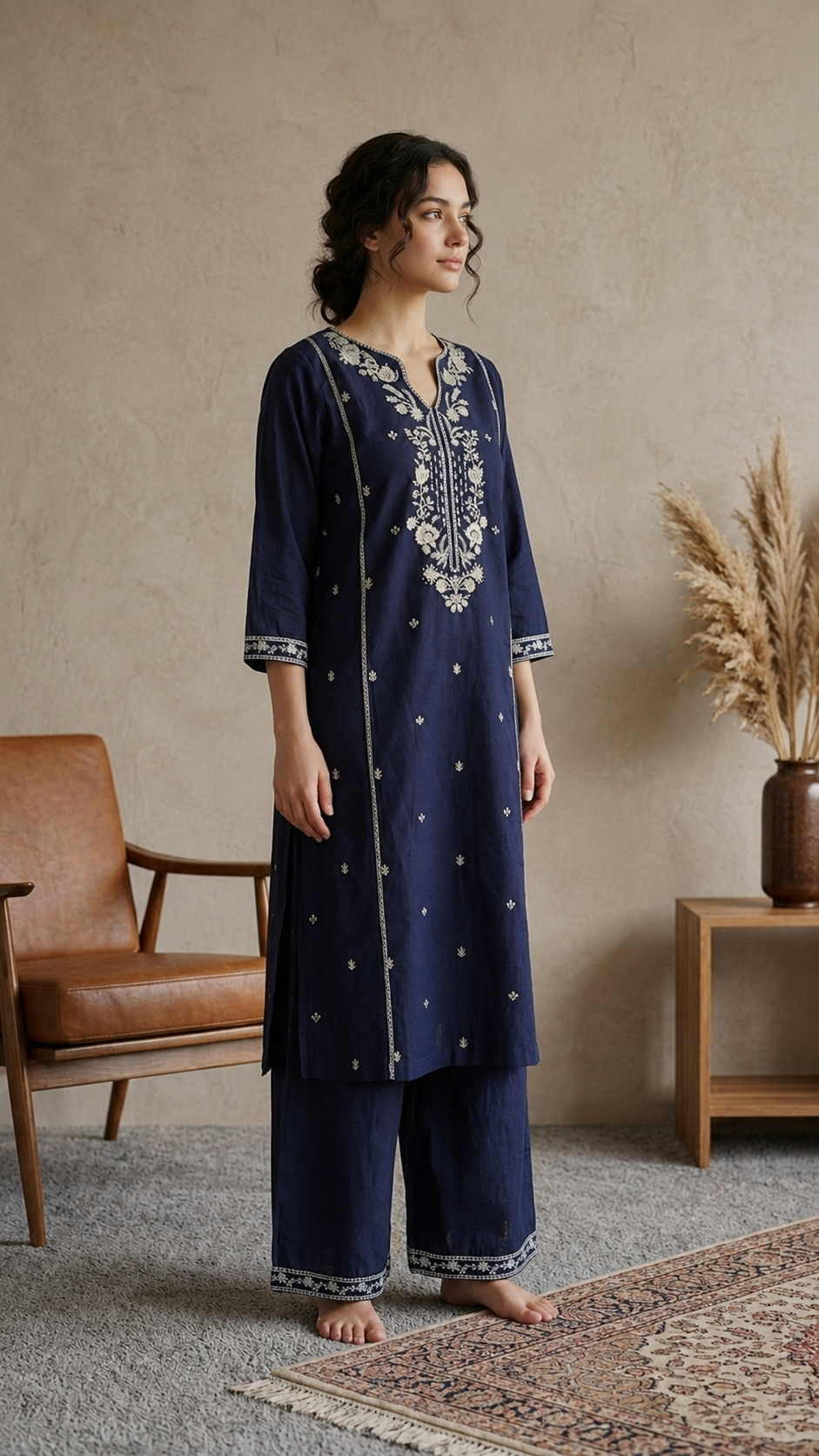Lawn Bloom Navy Blue