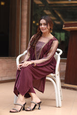 Plum embroidered